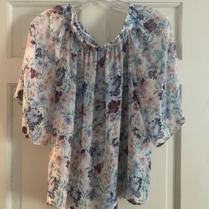 MANGO off the shoulder floral top